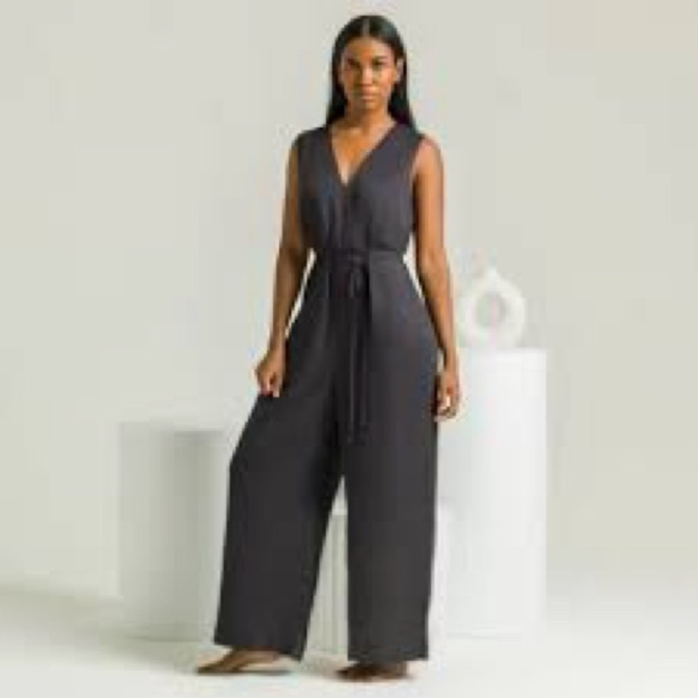 Ettitude Wide-Leg Jumpsuit with V-Neck